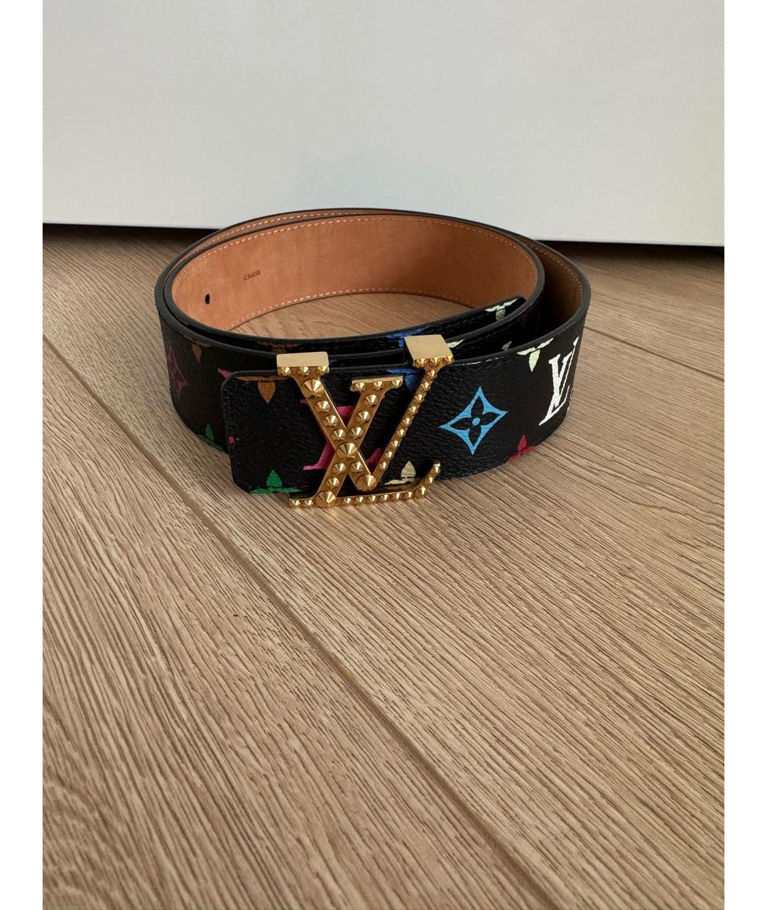 LOUIS VUITTON Черный кожаный ремень, фото 9