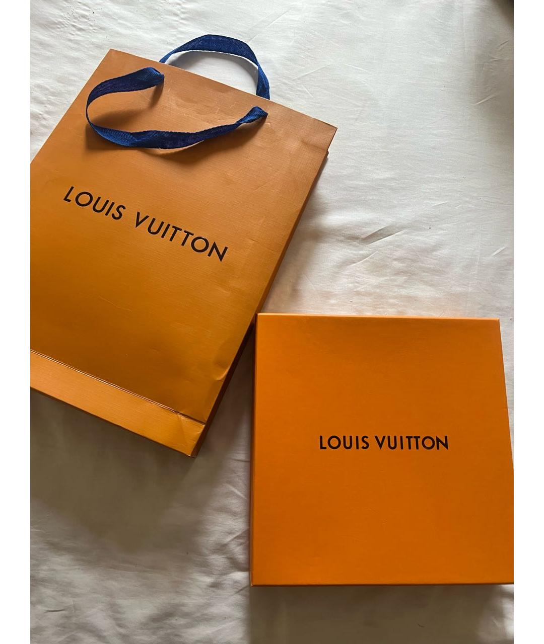 LOUIS VUITTON Коричневый шелковый платок, фото 5