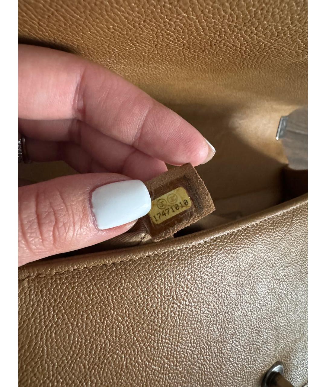 CHANEL Коричневая кожаная сумка через плечо, фото 8