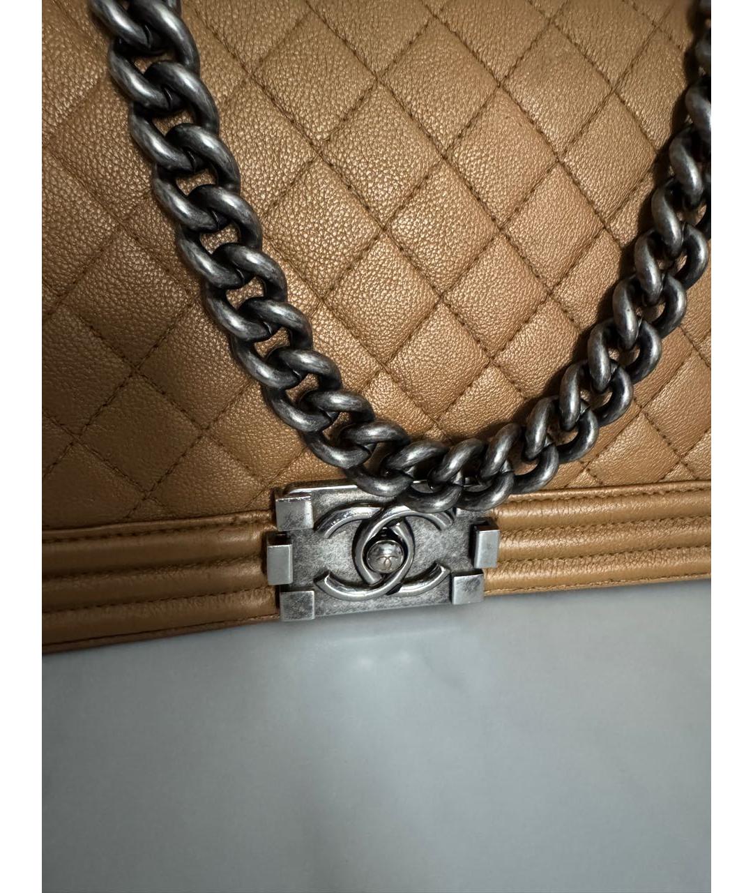 CHANEL Коричневая кожаная сумка через плечо, фото 5