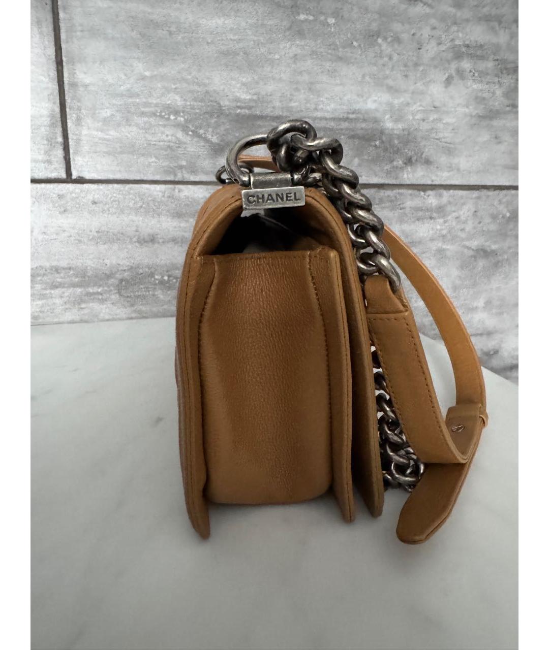 CHANEL Коричневая кожаная сумка через плечо, фото 4