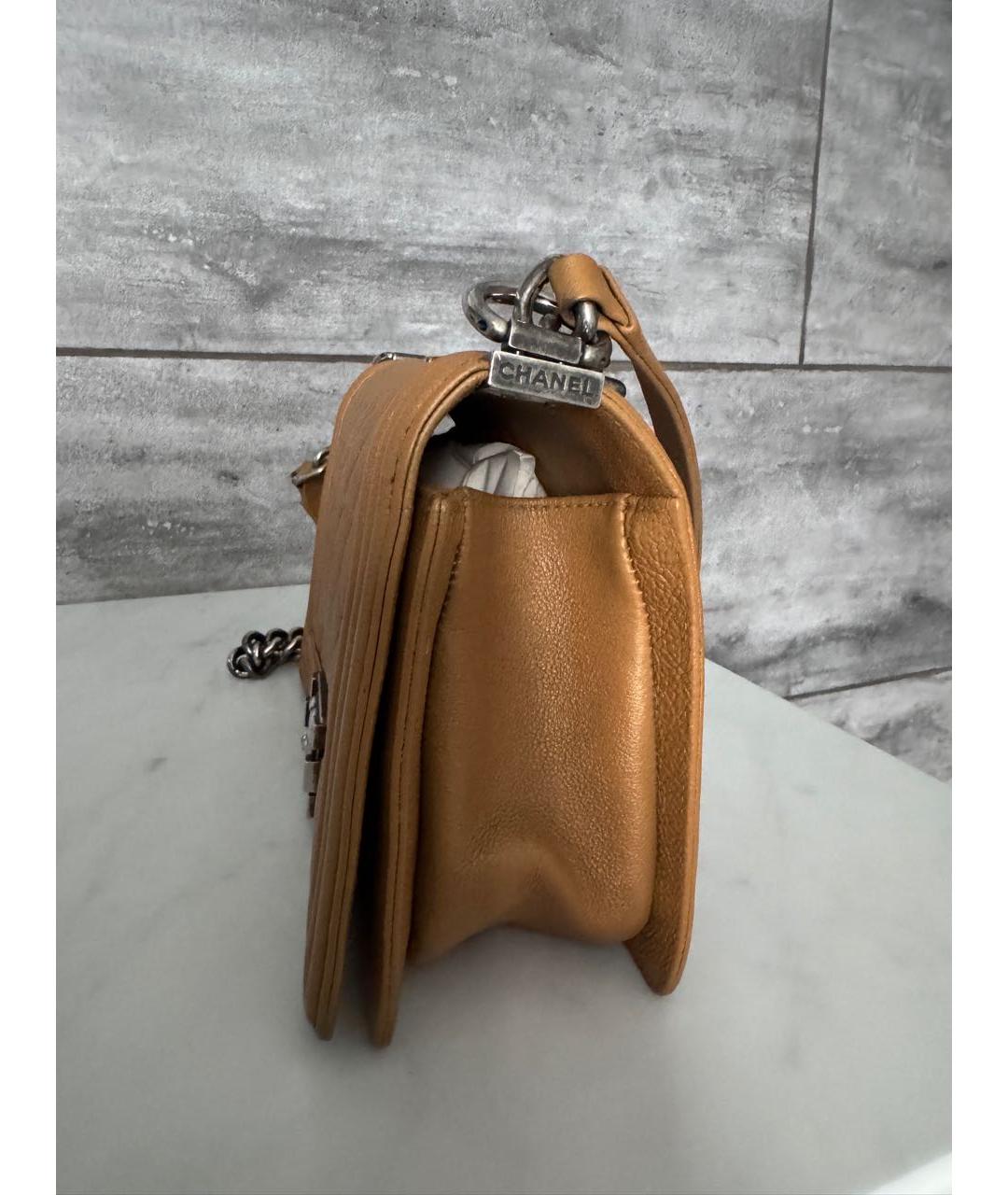 CHANEL Коричневая кожаная сумка через плечо, фото 2