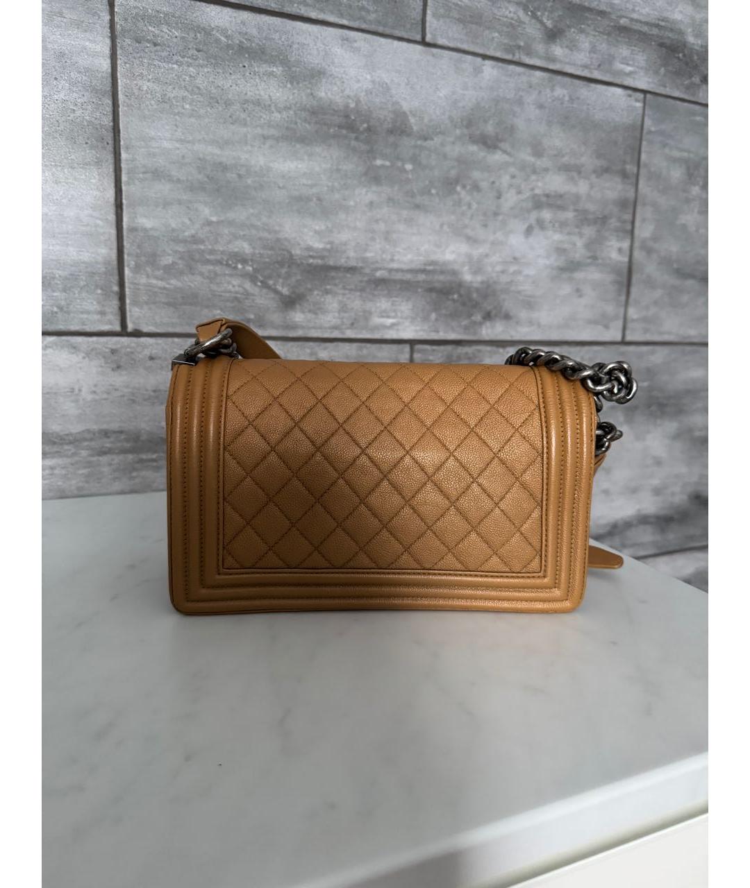 CHANEL Коричневая кожаная сумка через плечо, фото 3