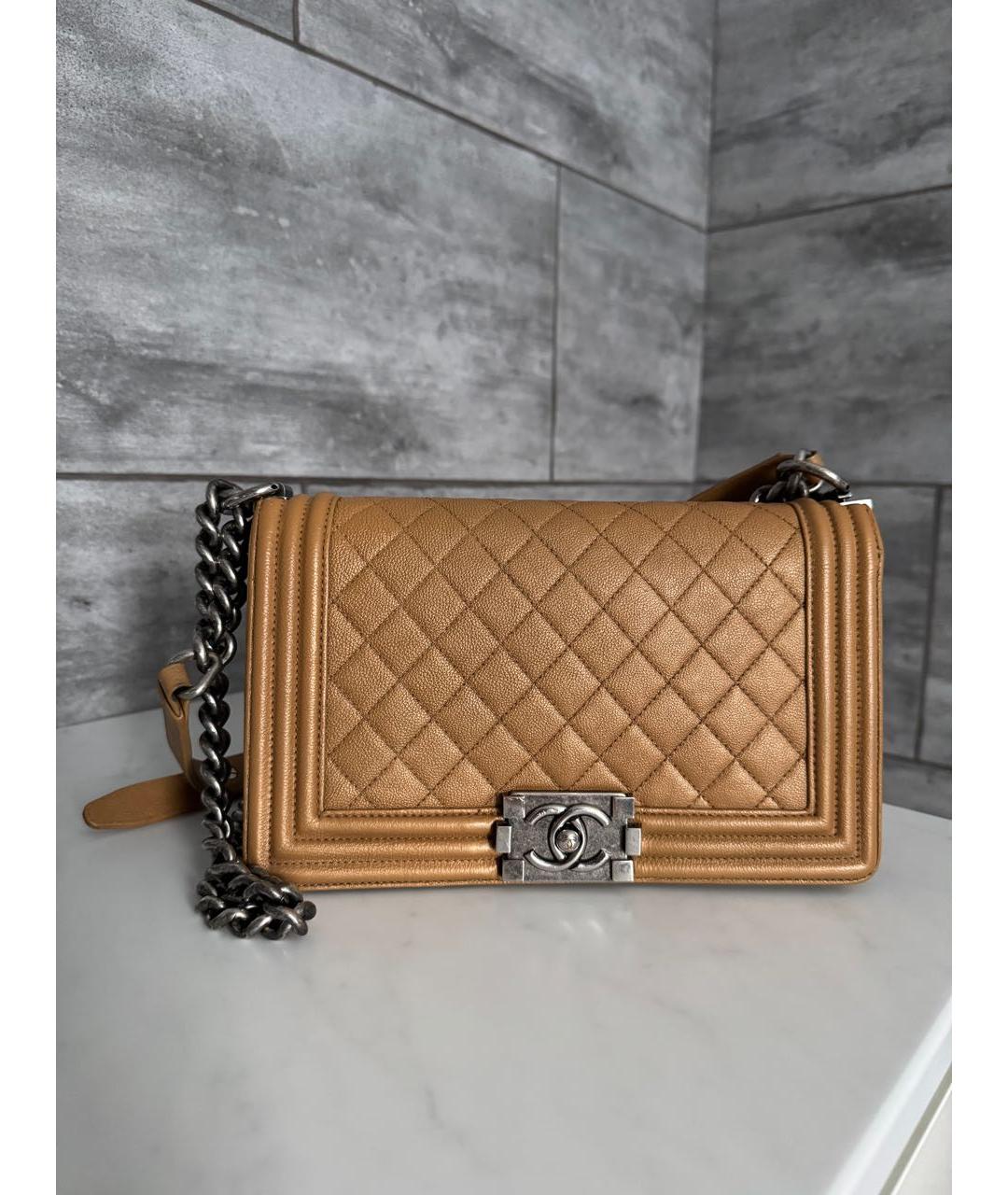 CHANEL Коричневая кожаная сумка через плечо, фото 9