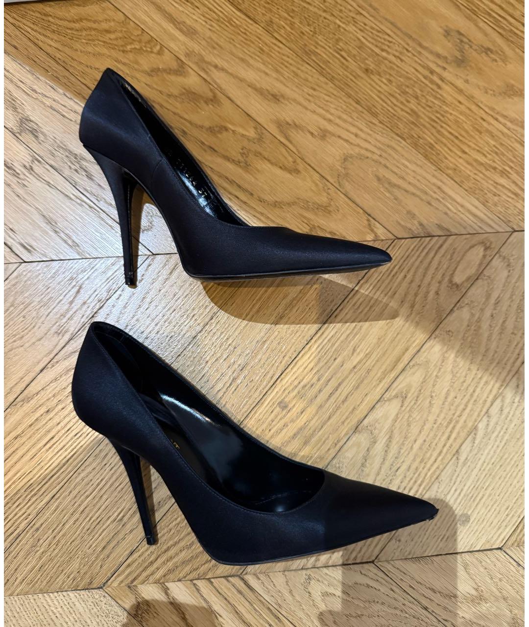 SAINT LAURENT Черные текстильные туфли, фото 4