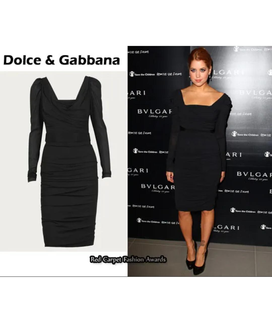 DOLCE&GABBANA Черное шелковое вечернее платье, фото 8