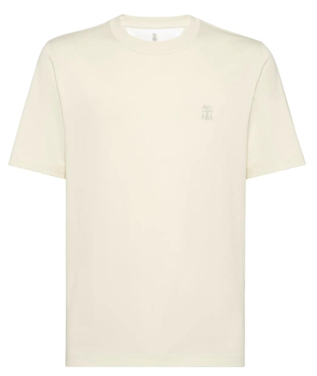 BRUNELLO CUCINELLI Белая хлопковая футболка, фото 1