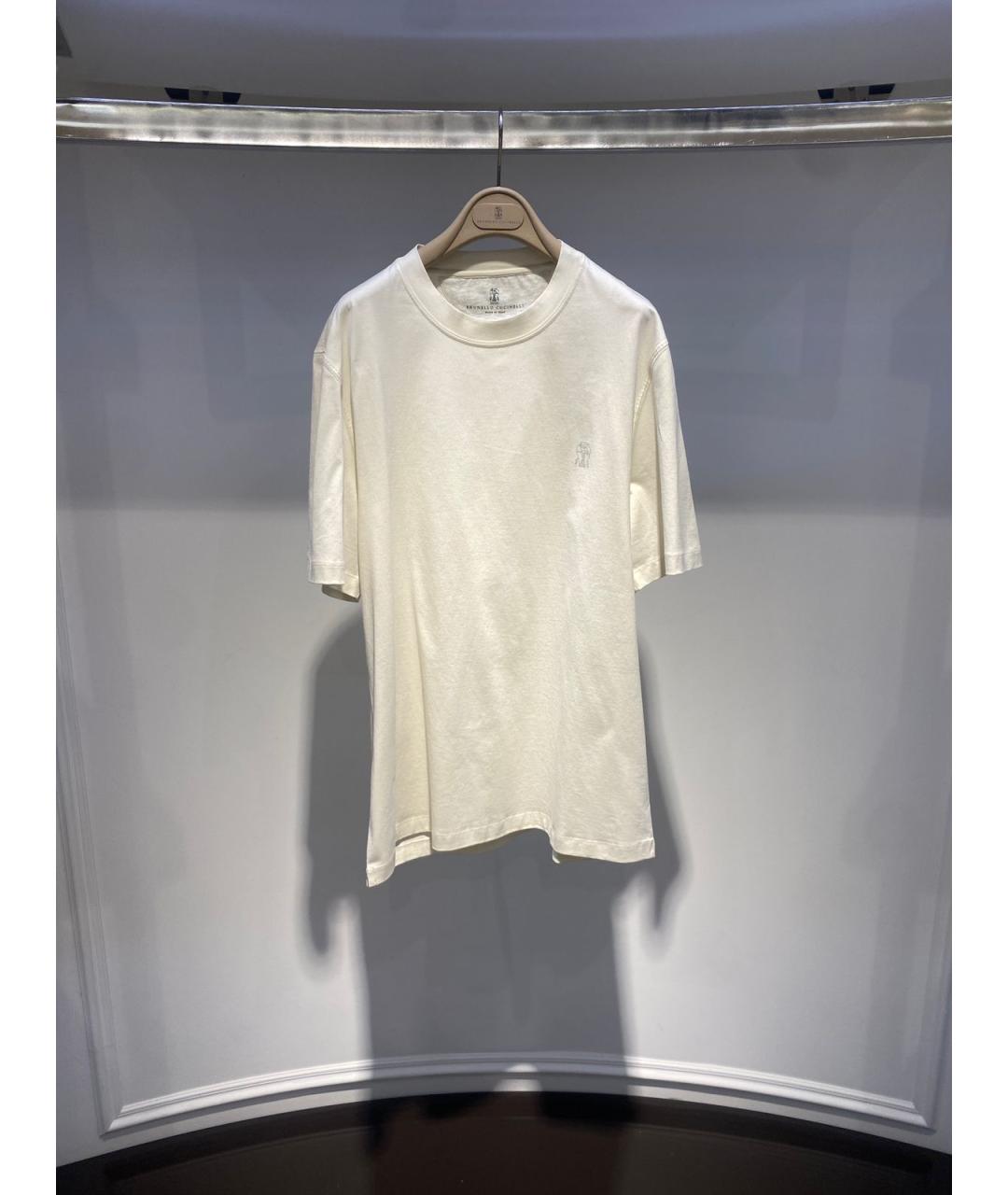 BRUNELLO CUCINELLI Белая хлопковая футболка, фото 2