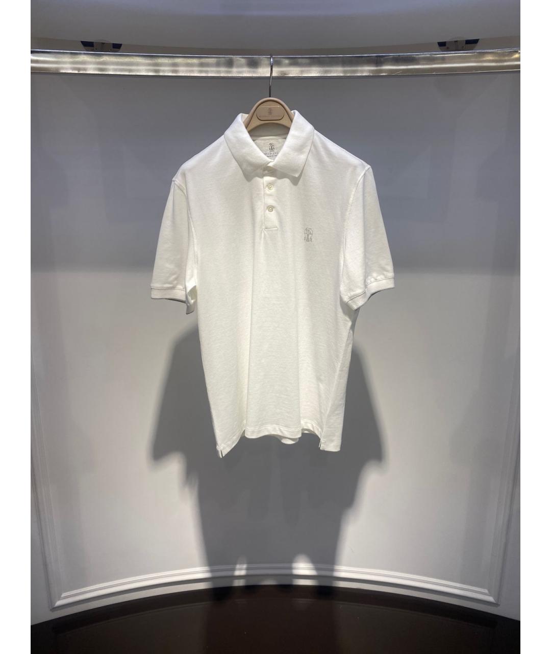 BRUNELLO CUCINELLI Белое поло с коротким рукавом, фото 2