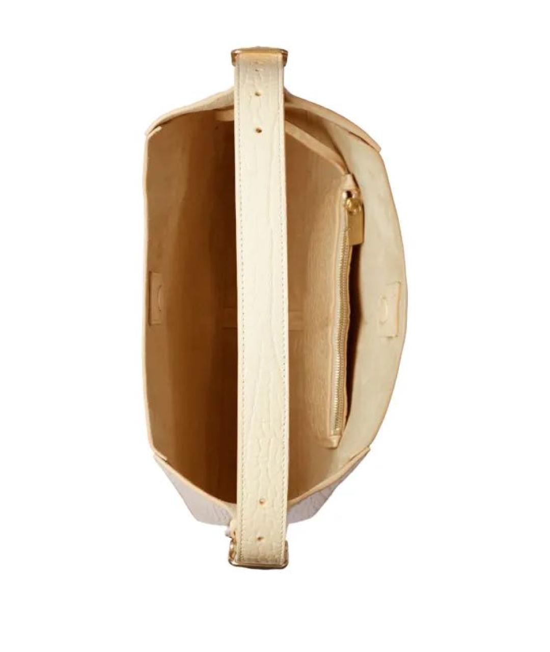 BURBERRY Бежевая кожаная сумка с короткими ручками, фото 4