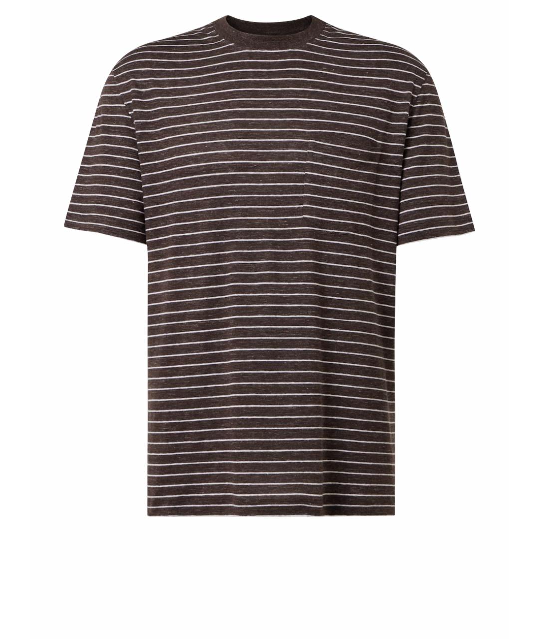 BRUNELLO CUCINELLI Коричневая футболка, фото 1