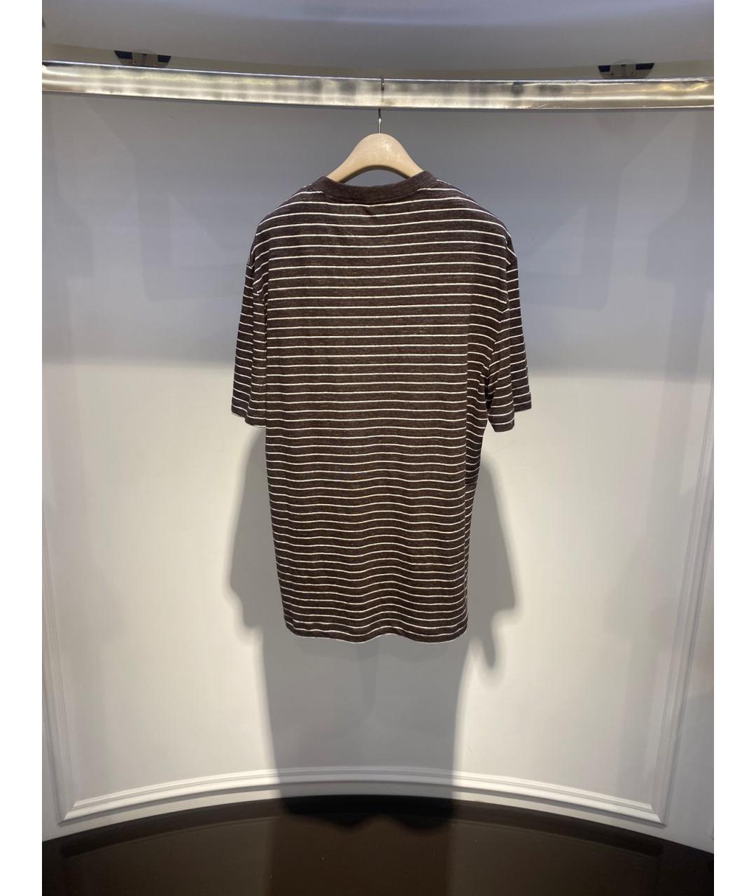 BRUNELLO CUCINELLI Коричневая футболка, фото 3