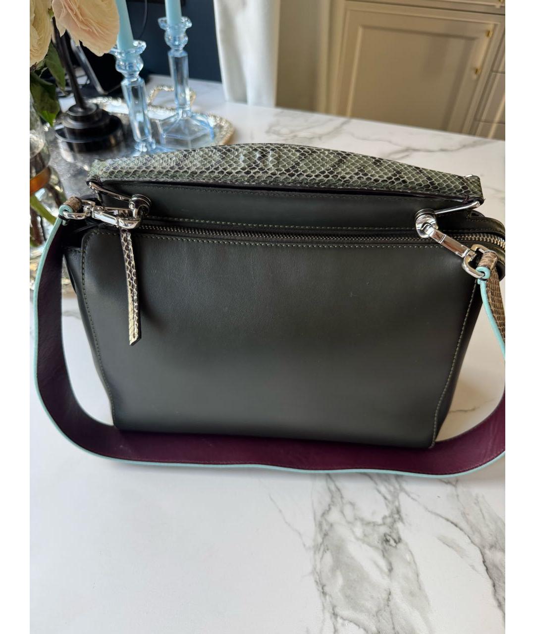 FENDI Зеленая кожаная сумка тоут, фото 5