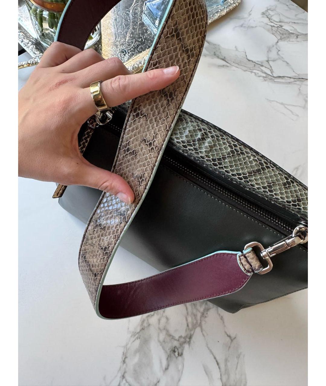 FENDI Зеленая кожаная сумка тоут, фото 6