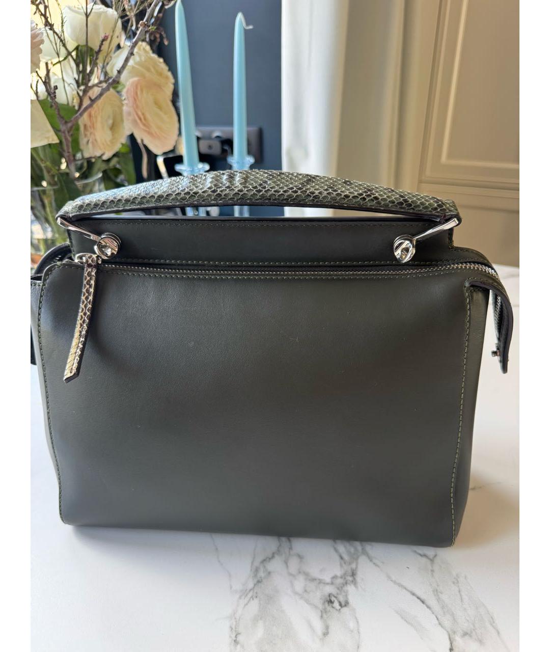 FENDI Зеленая кожаная сумка тоут, фото 2
