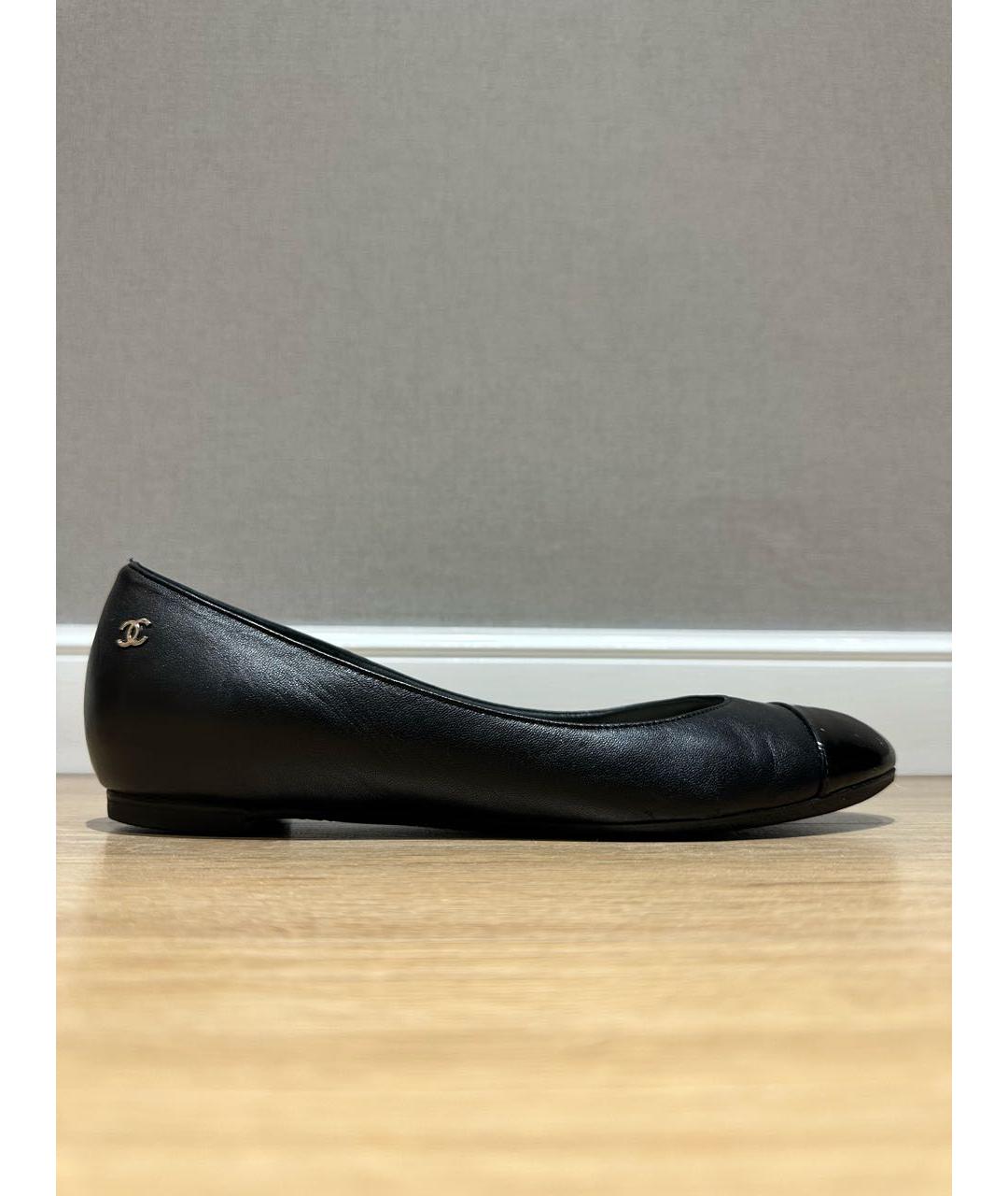 CHANEL Черные кожаные балетки, фото 9