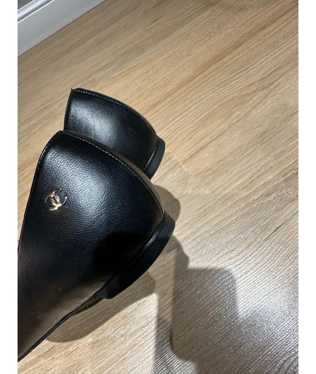 CHANEL Черные кожаные балетки, фото 7