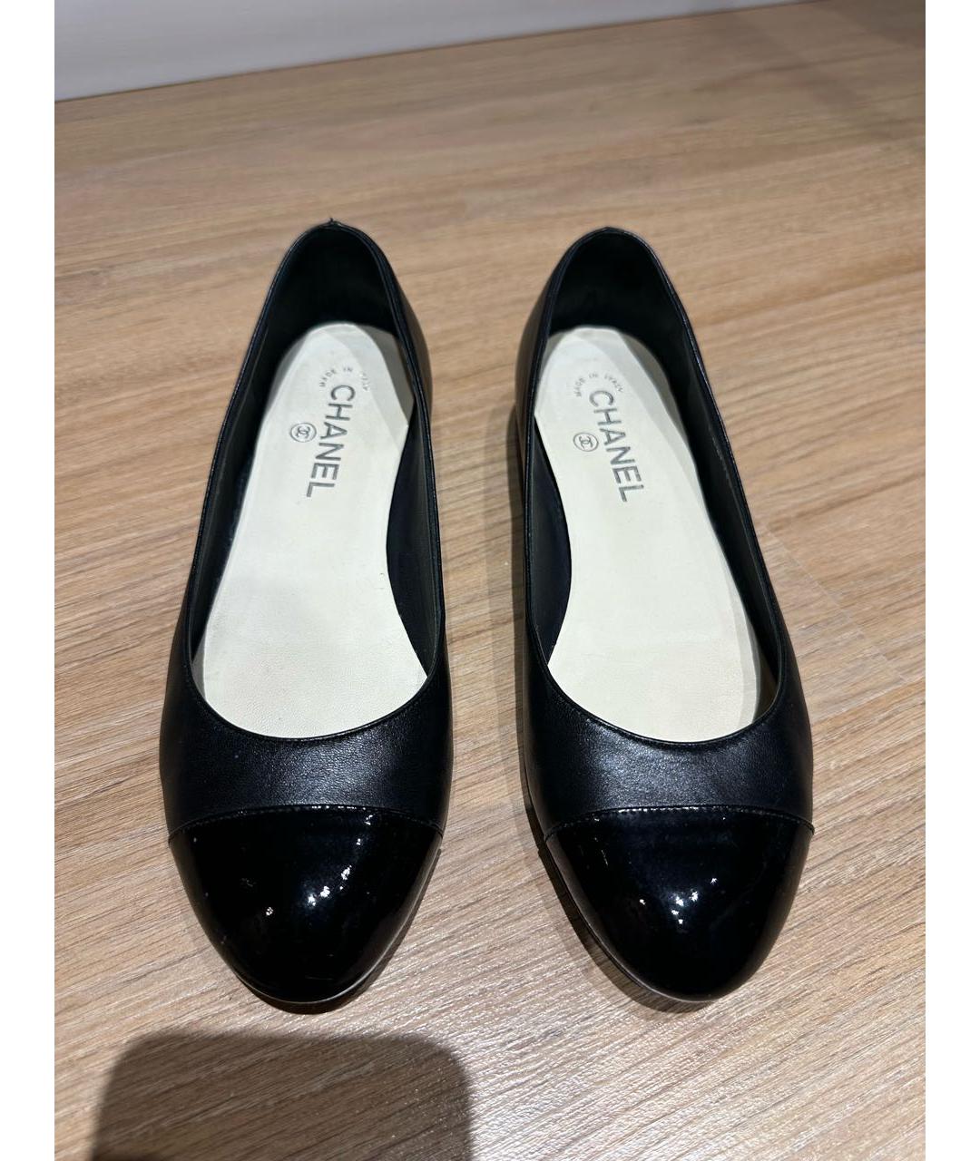 CHANEL Черные кожаные балетки, фото 3