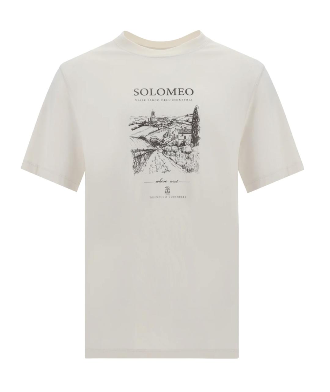 BRUNELLO CUCINELLI Белая хлопковая футболка, фото 1