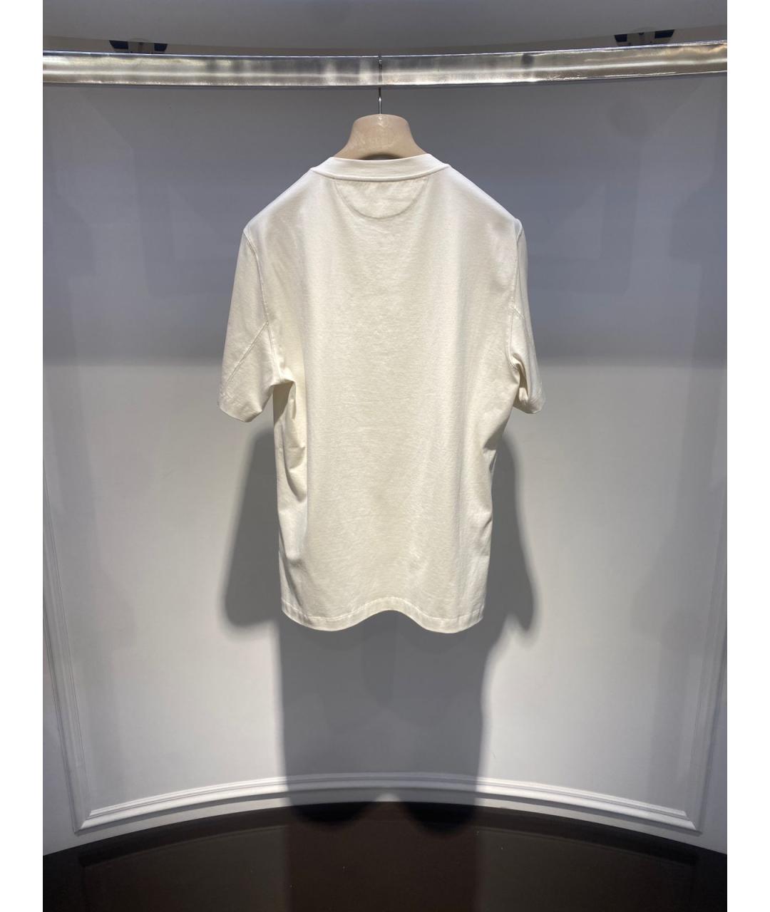 BRUNELLO CUCINELLI Белая хлопковая футболка, фото 3