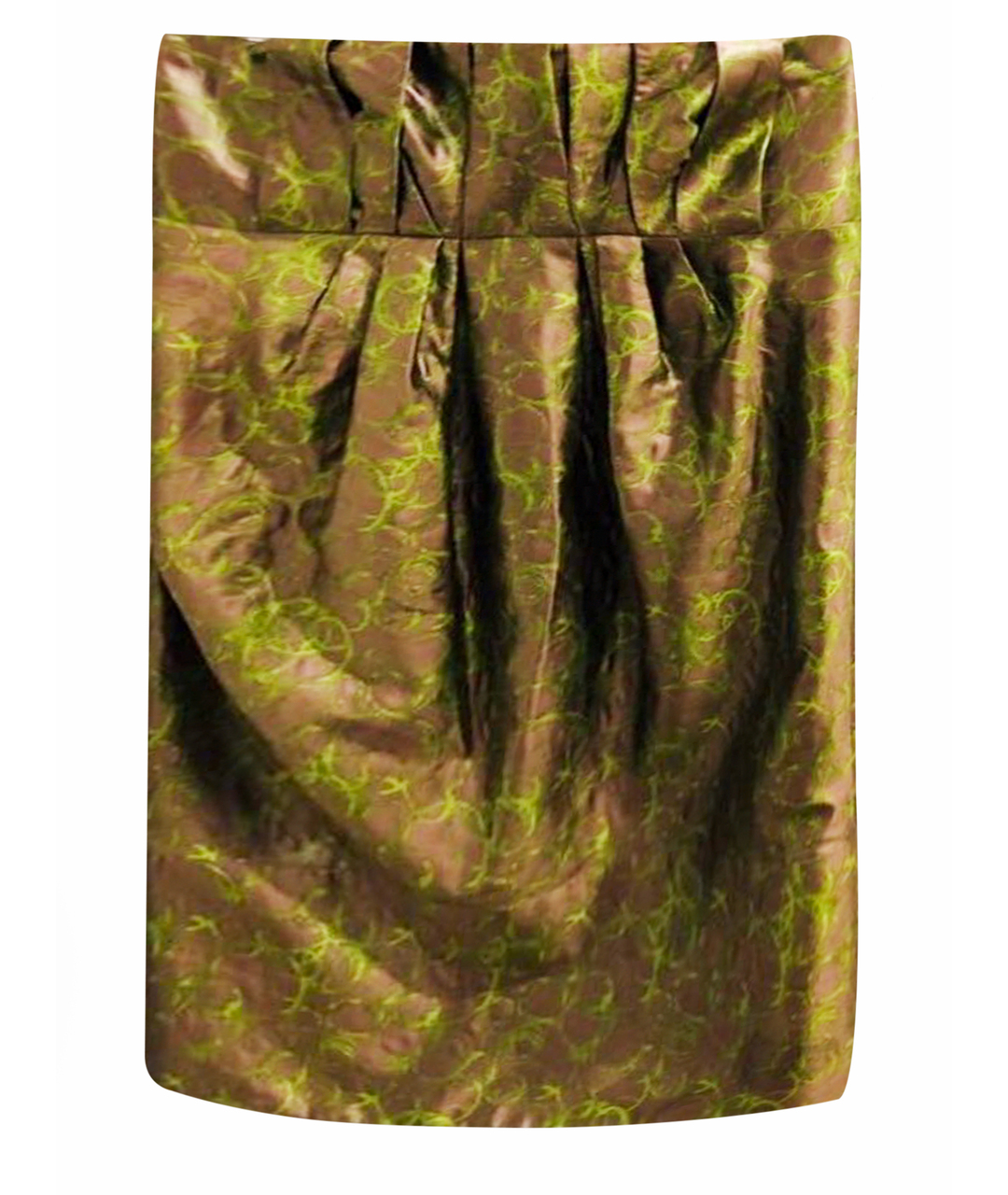 VERA WANG Хаки атласное коктейльное платье, фото 1