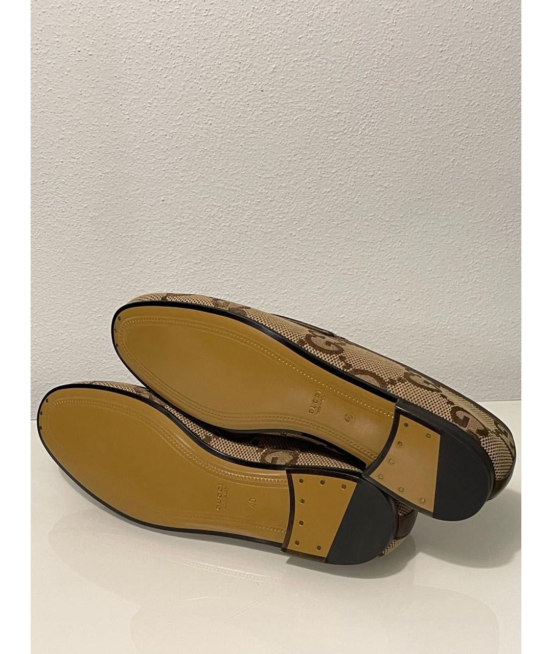 GUCCI Бежевые лоферы, фото 4
