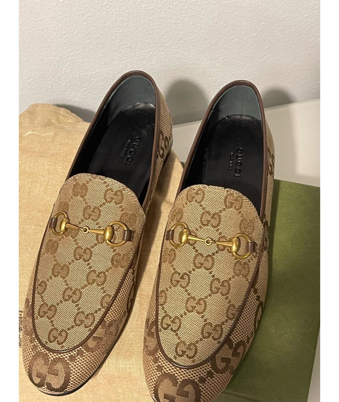 GUCCI Бежевые лоферы, фото 6