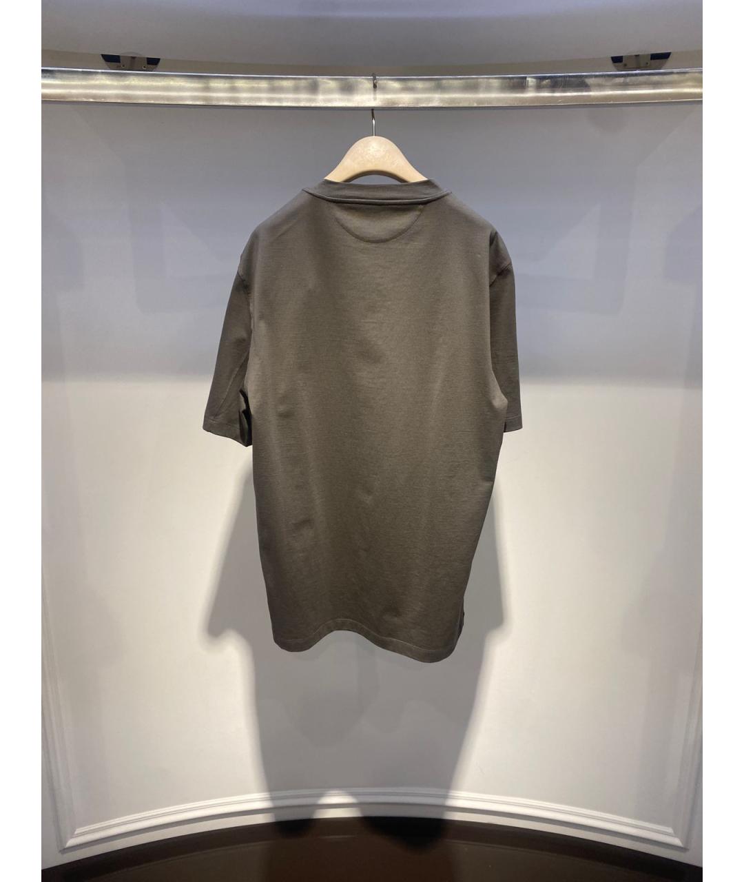 BRUNELLO CUCINELLI Хаки футболка, фото 3