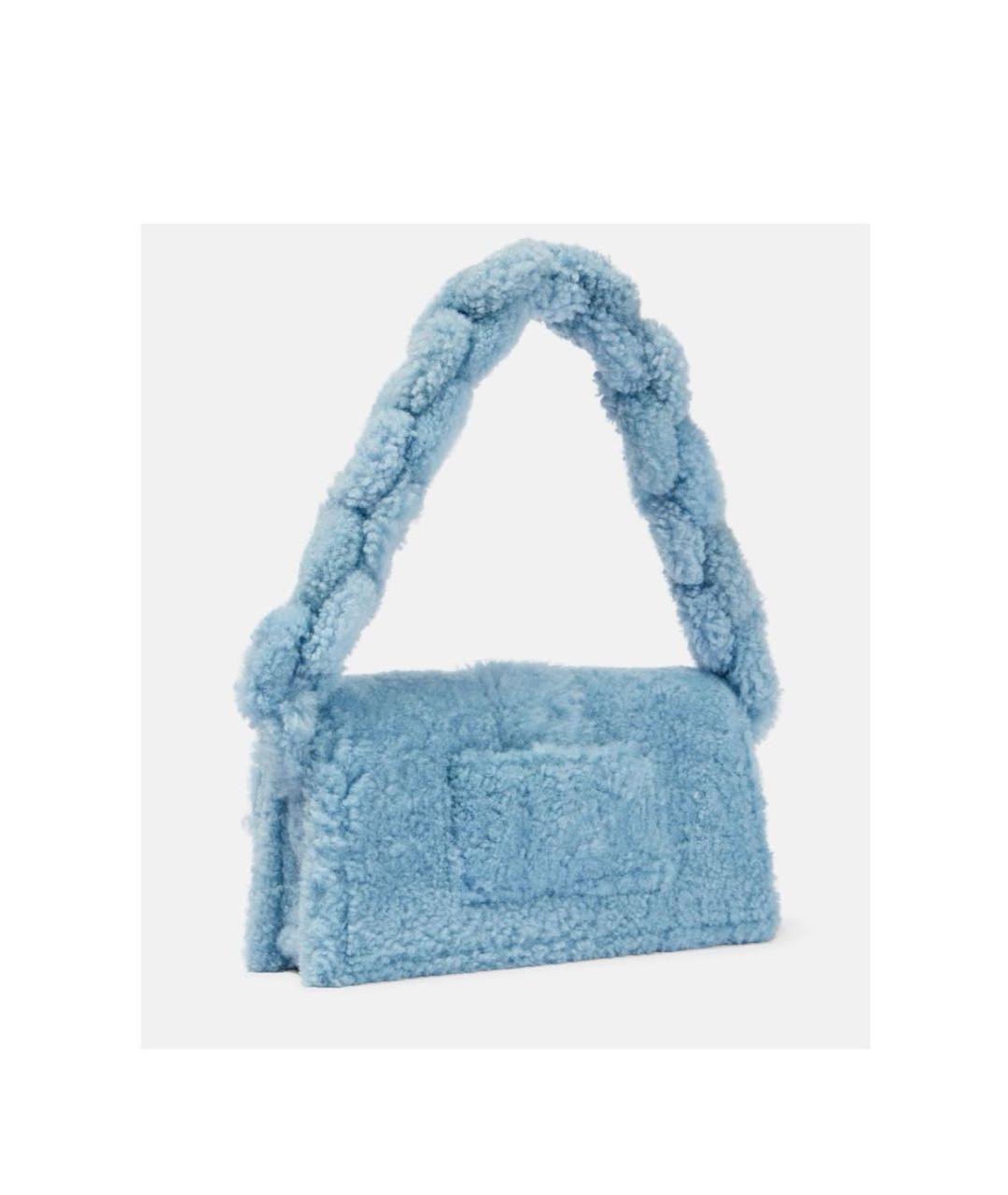 JACQUEMUS Голубая шерстяная сумка с короткими ручками, фото 3