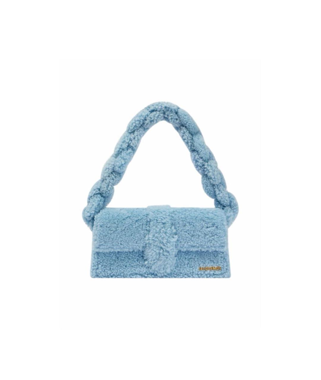 JACQUEMUS Голубая шерстяная сумка с короткими ручками, фото 1