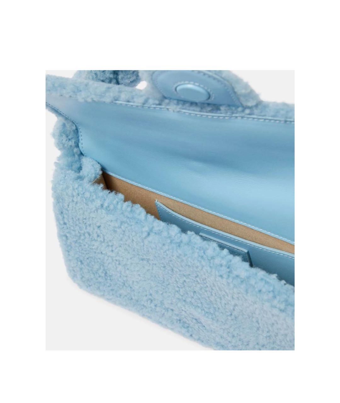 JACQUEMUS Голубая шерстяная сумка с короткими ручками, фото 2