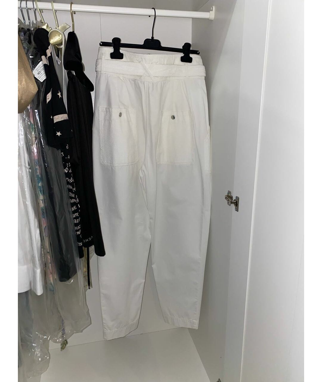 ISABEL MARANT Белые хлопковые прямые брюки, фото 2