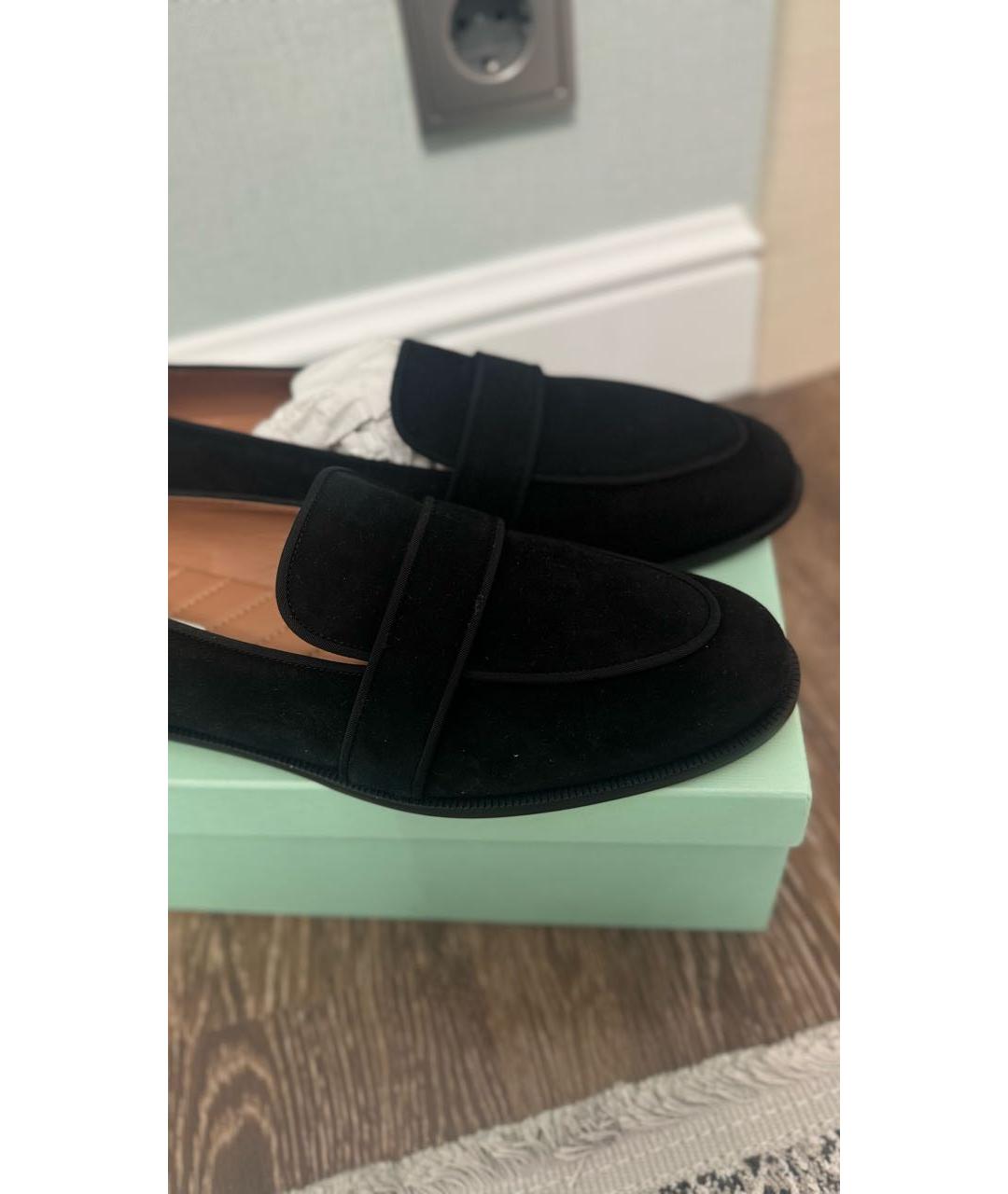 AQUAZZURA Черные бархатные лоферы, фото 7