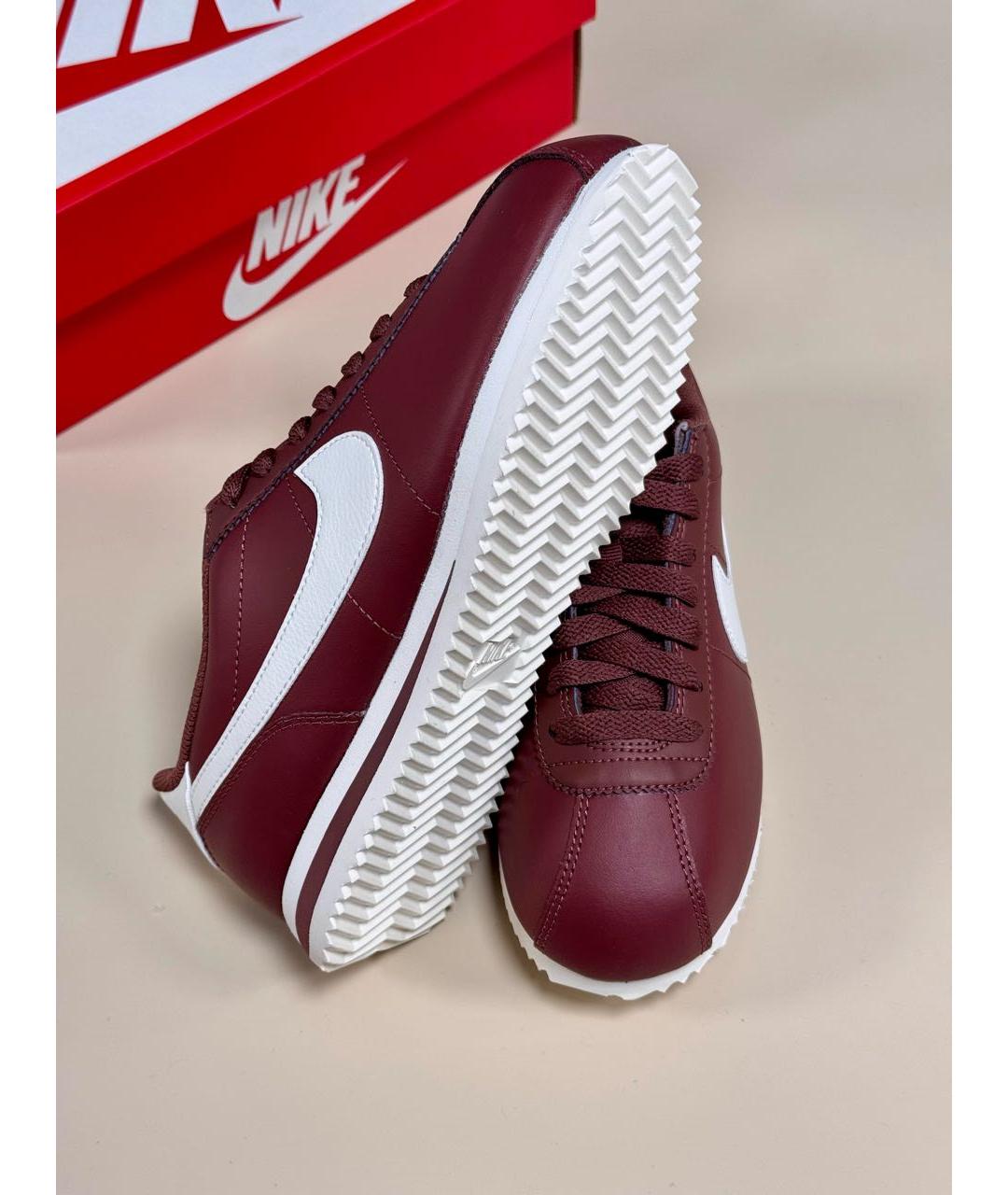 NIKE Бордовые кожаные кроссовки, фото 5
