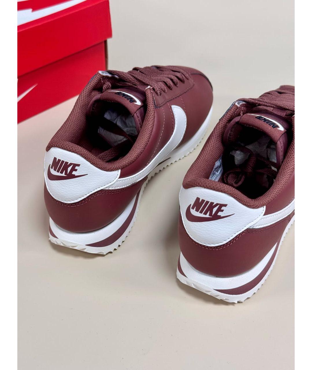 NIKE Бордовые кожаные кроссовки, фото 6