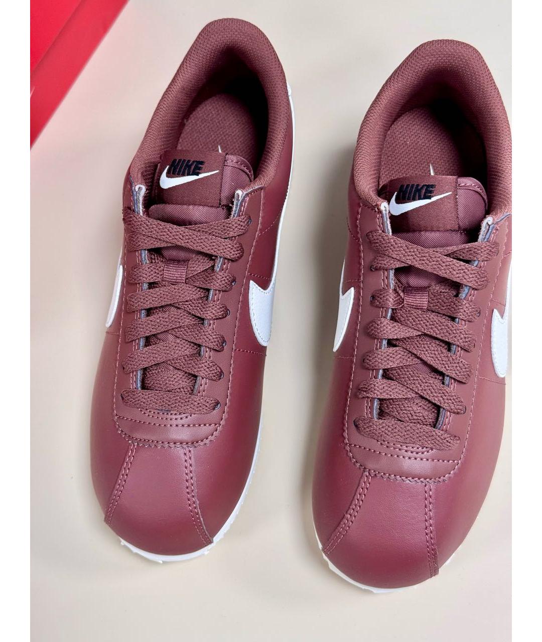 NIKE Бордовые кожаные кроссовки, фото 3