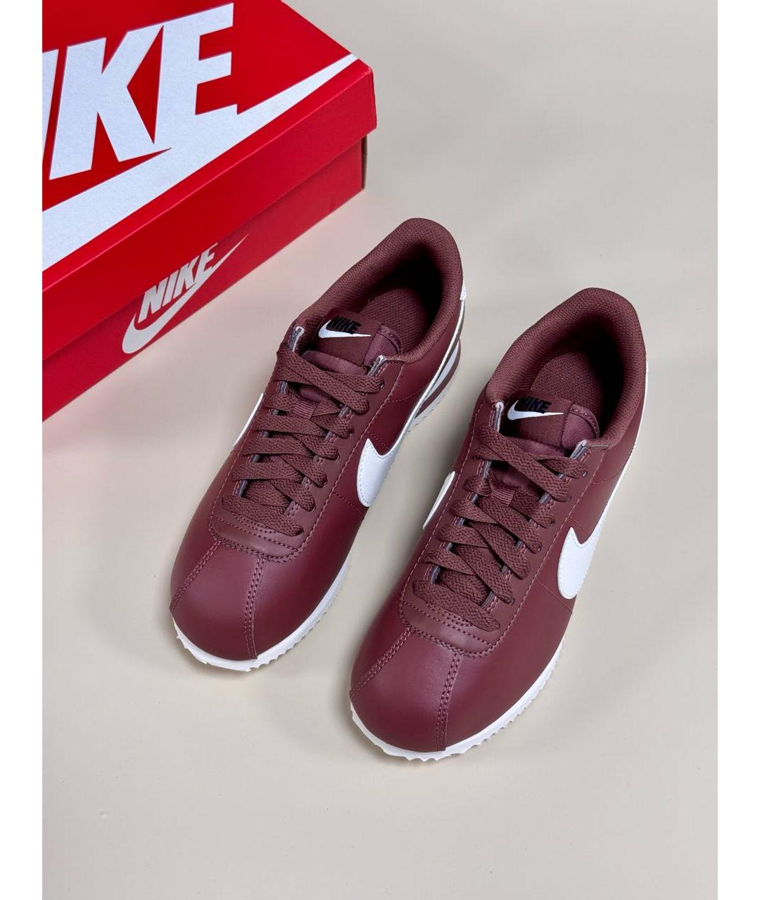 NIKE Бордовые кожаные кроссовки, фото 2