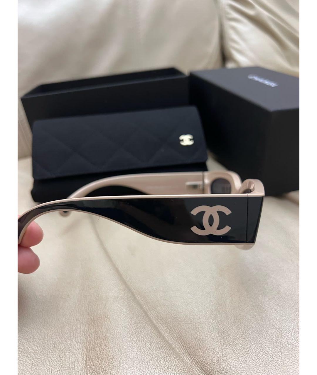 CHANEL Коричневые пластиковые солнцезащитные очки, фото 4