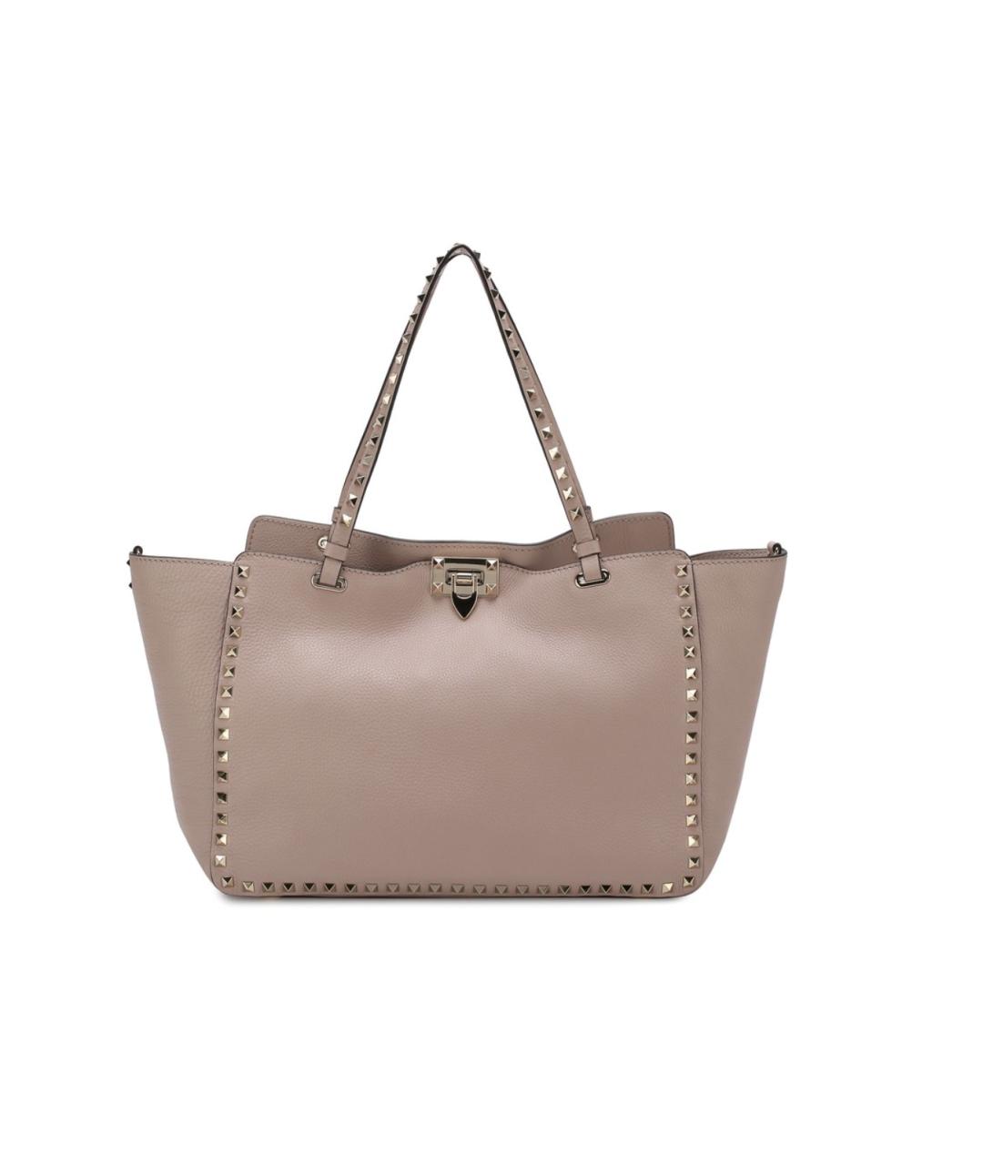 VALENTINO Бежевая кожаная сумка тоут, фото 6