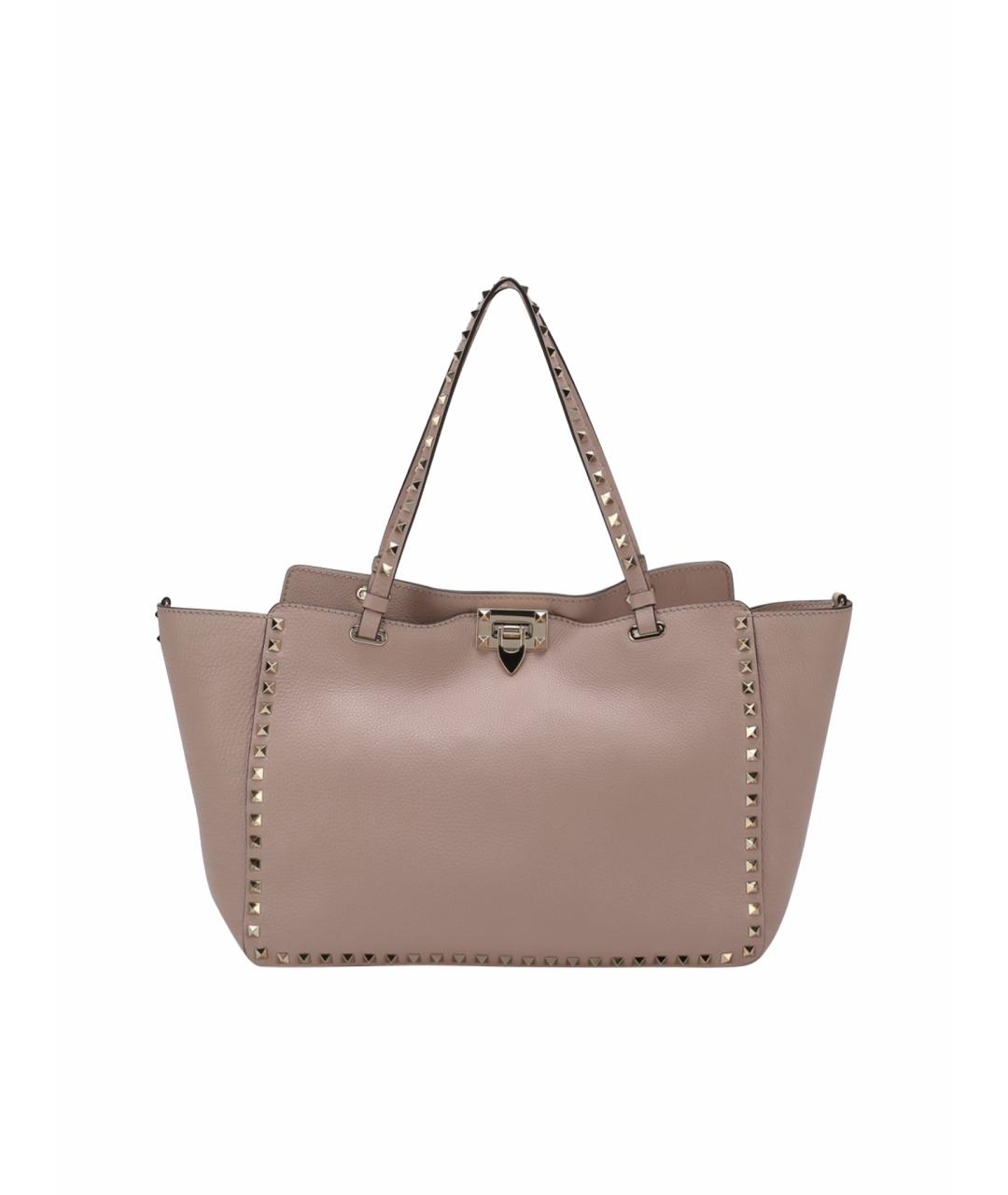 VALENTINO Бежевая кожаная сумка тоут, фото 1