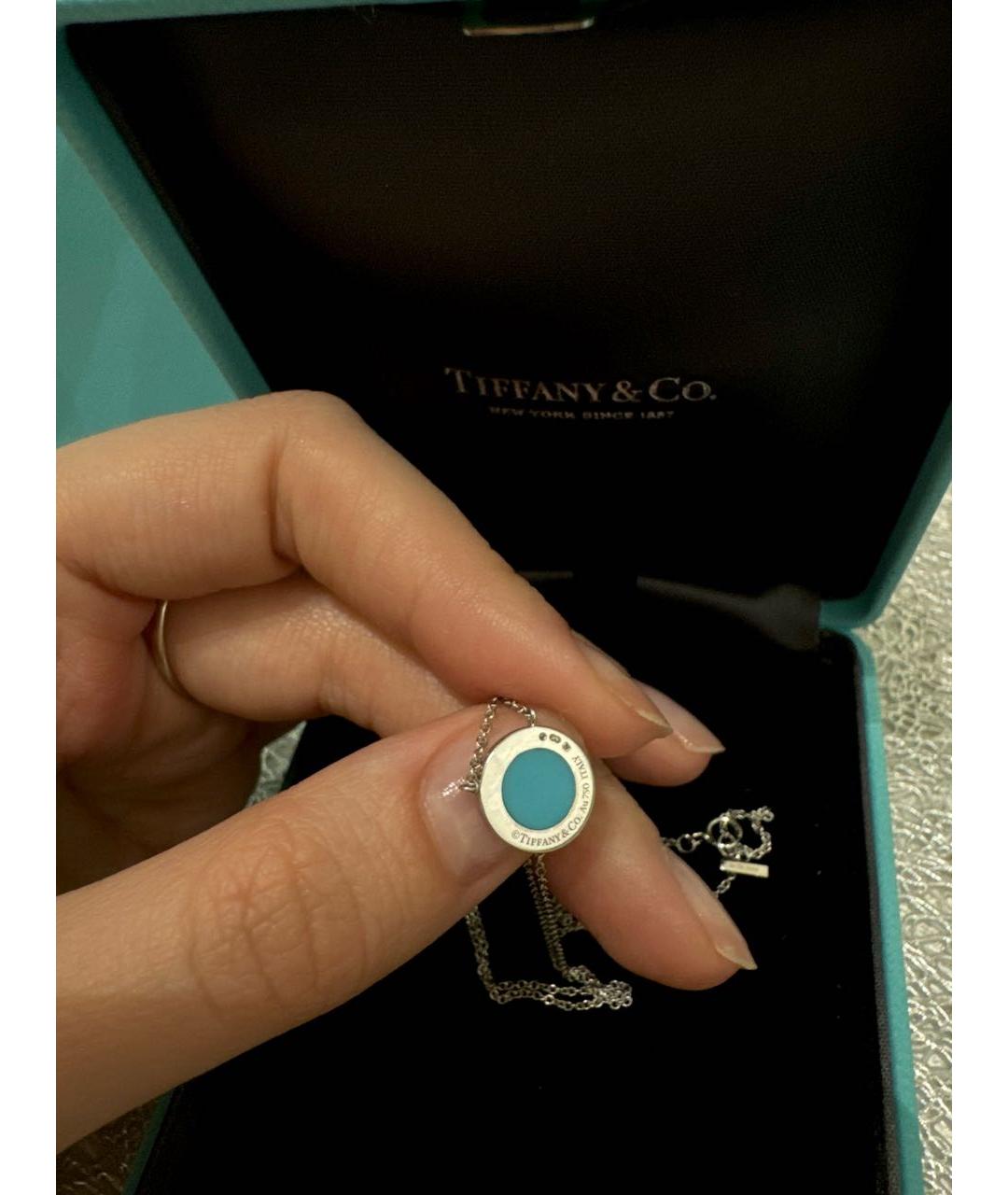 TIFFANY&CO Бирюзовая подвеска из белого золота, фото 3