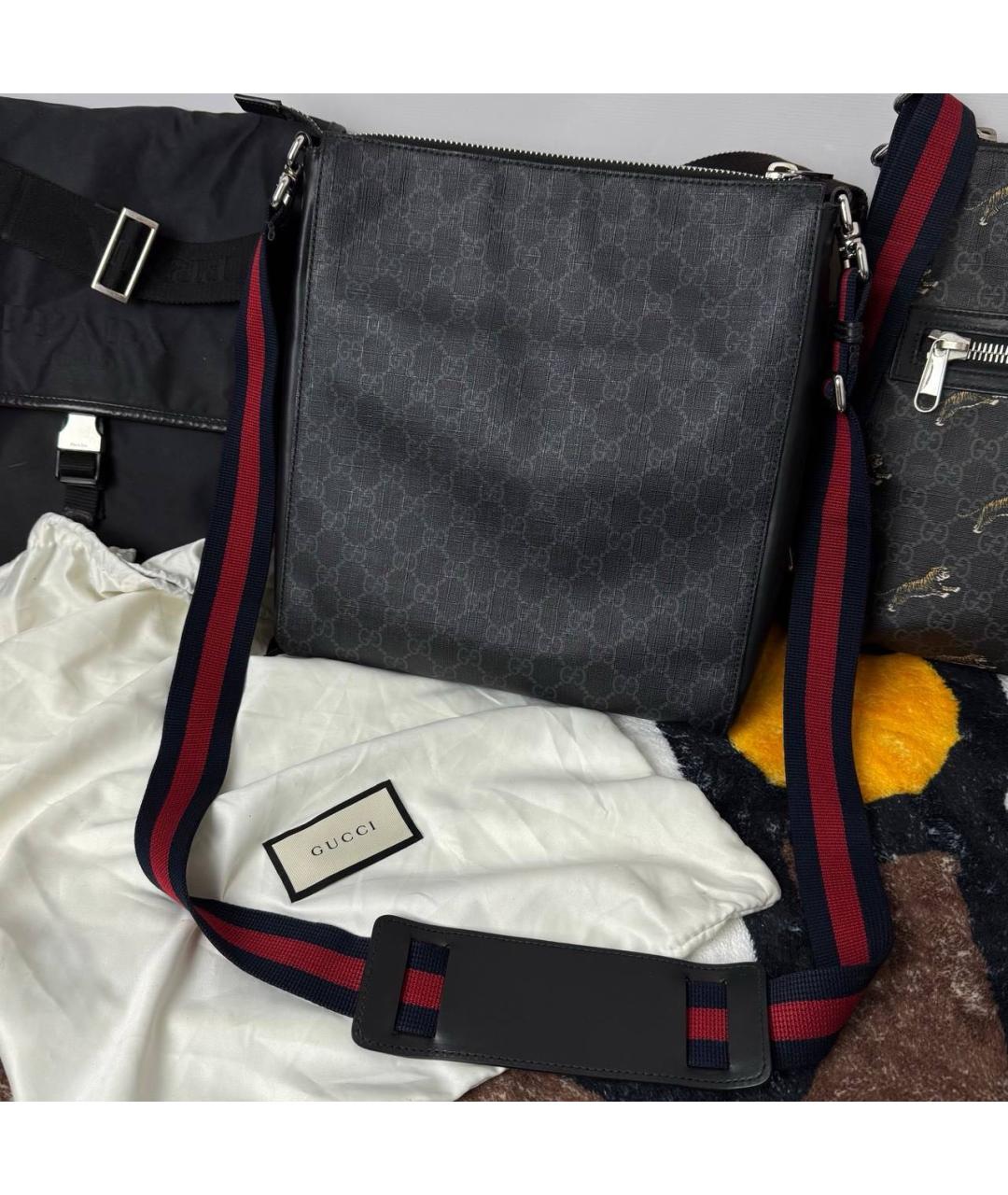 GUCCI Черная сумка на плечо из экзотической кожи, фото 3