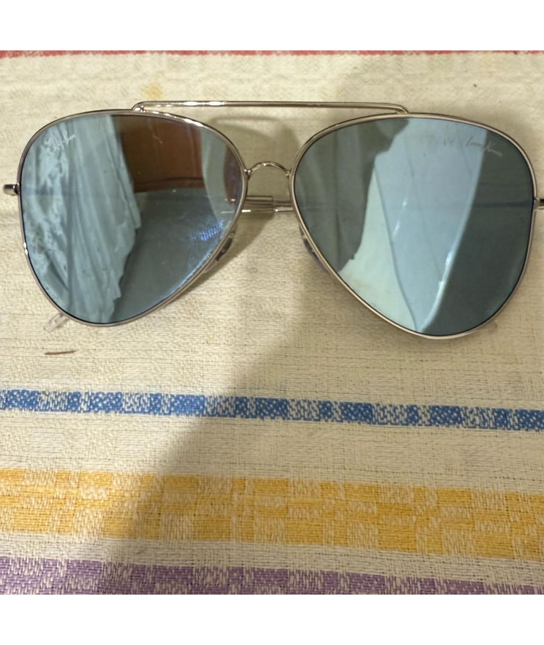 RAY BAN Серебряные металлические солнцезащитные очки, фото 6