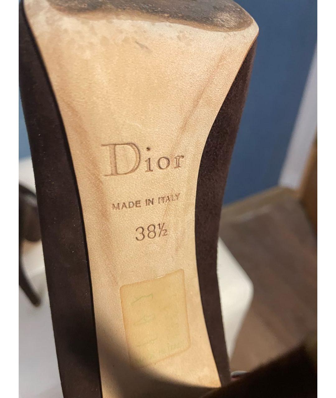CHRISTIAN DIOR Коричневые замшевые туфли, фото 5