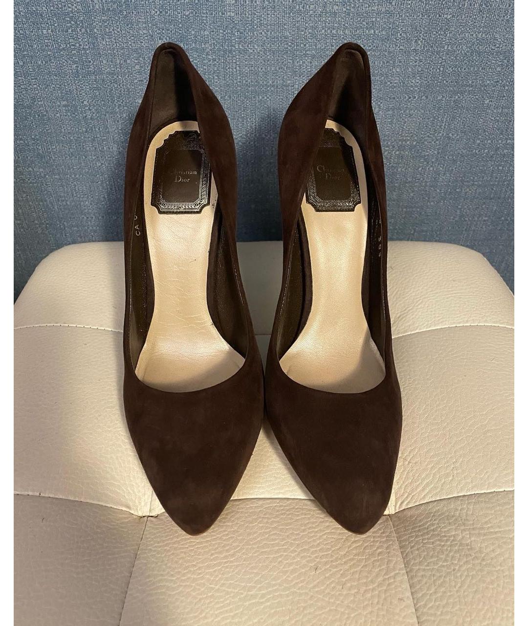 CHRISTIAN DIOR Коричневые замшевые туфли, фото 2