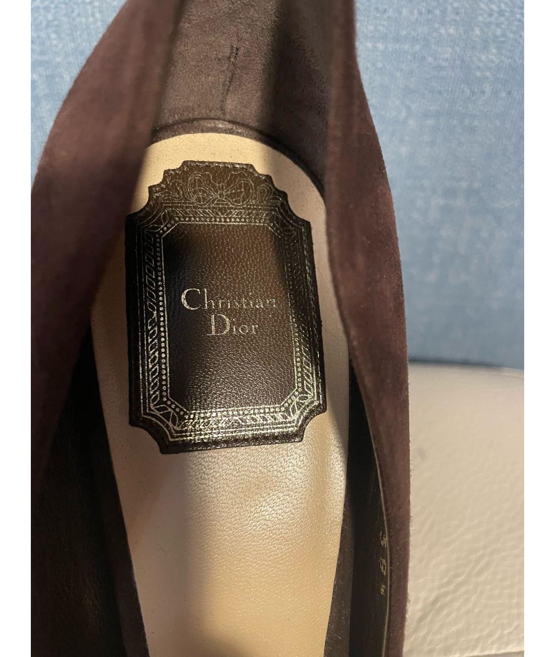 CHRISTIAN DIOR Коричневые замшевые туфли, фото 3