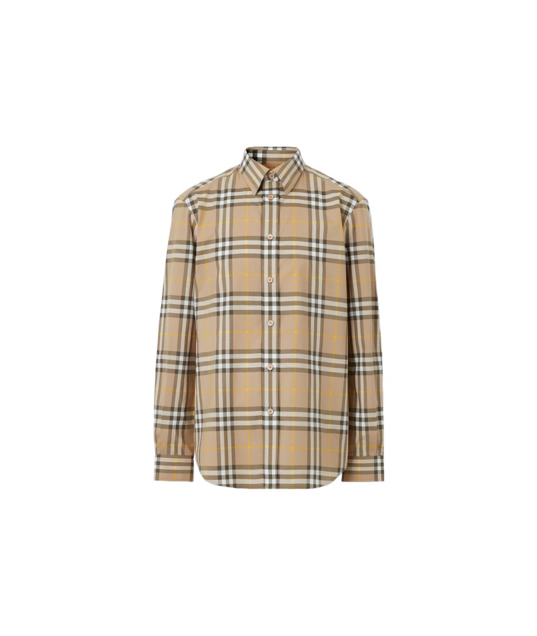 BURBERRY Бежевая хлопковая кэжуал рубашка, фото 6