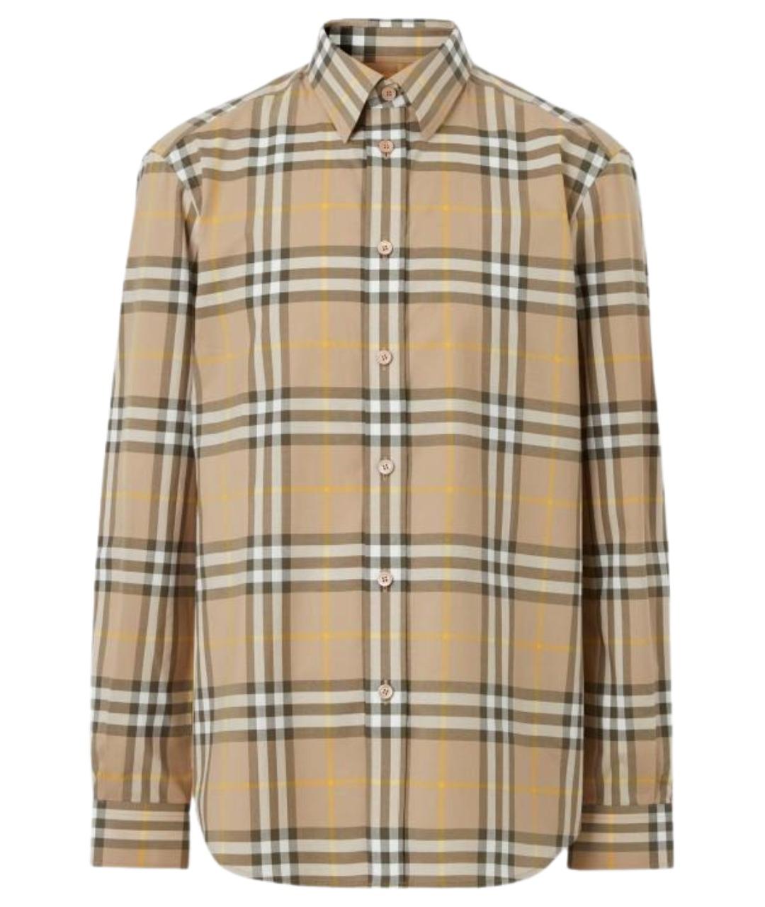 BURBERRY Бежевая хлопковая кэжуал рубашка, фото 1
