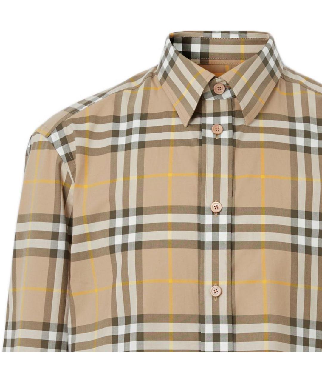 BURBERRY Бежевая хлопковая кэжуал рубашка, фото 5