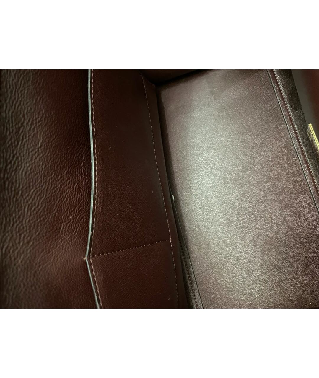 CELINE PRE-OWNED Бордовая кожаная сумка тоут, фото 6